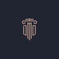 faire un monogramme de logo initial avec un design de style pilier pour un cabinet d'avocats et une société de justice vecteur