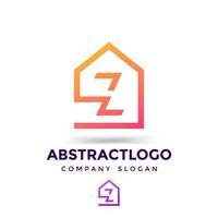 création de logo créatif lettre z pour une société immobilière avec une maison moderne vecteur