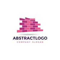 modèle vectoriel de logo d'entreprise de briques abstraites - création de monogramme immobilier