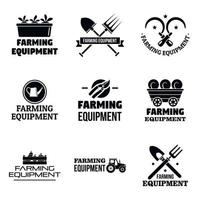 ensemble de logo d'équipement de jardin agricole, style simple vecteur