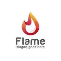 création de logo de flamme de feu simple sur fond blanc vecteur