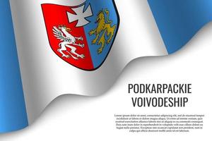 agitant le drapeau région de pologne vecteur