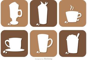 Vecteurs de silhouette de boisson de café vecteur