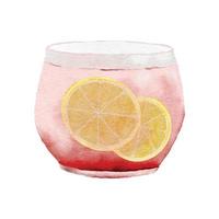 illustration aquarelle de cocktail au citron clip art vecteur