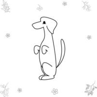 chien assis illustration vectorielle pour livre de coloriage vecteur