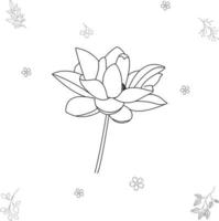 illustration vectorielle de fleur pour livre de coloriage vecteur