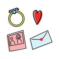 pack d'illustrations de mariage vecteur