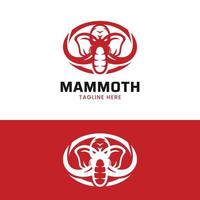 modèle de conception de logo tête d'éléphant mammouth rouge vecteur