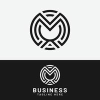 modèle de conception de logo lettre monogramme m ou mm cercle vecteur