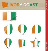 ensemble de drapeaux de la côte d'ivoire, ensemble de drapeaux vecteur