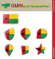 ensemble de drapeaux de guinée-bissau, ensemble de drapeaux vecteur