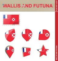 ensemble de drapeaux wallis et futuna, ensemble de drapeaux vecteur