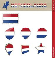ensemble de drapeaux néerlandais, ensemble de drapeaux vecteur