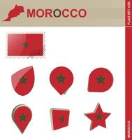 ensemble de drapeaux marocains, ensemble de drapeaux vecteur