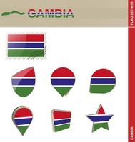 ensemble de drapeaux de gambie, ensemble de drapeaux vecteur