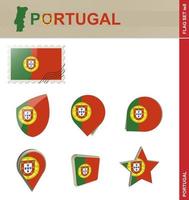 ensemble de drapeaux du portugal, ensemble de drapeaux vecteur