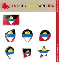 ensemble de drapeaux antigua et barbuda, ensemble de drapeaux vecteur