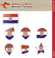 ensemble de drapeaux croatie, ensemble de drapeaux vecteur
