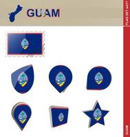 ensemble de drapeaux de guam, ensemble de drapeaux vecteur