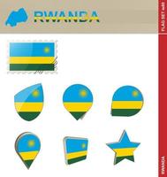 ensemble de drapeaux du rwanda, ensemble de drapeaux vecteur