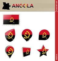 ensemble de drapeaux angola, ensemble de drapeaux vecteur
