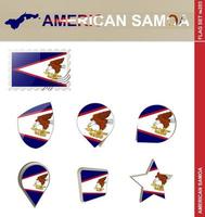 ensemble de drapeaux des samoa américaines, ensemble de drapeaux vecteur