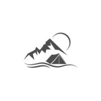 modèle d'illustration de conception de logo d'icône de camping vecteur