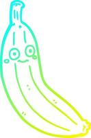 banane de bande dessinée de dessin de ligne de gradient froid vecteur