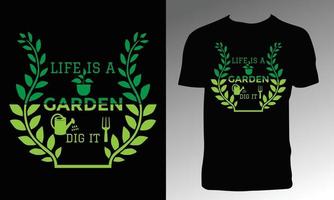 conception de t-shirt de jardinage et illustration vectorielle. vecteur