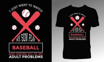 conception de t-shirt de baseball vecteur