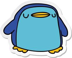 Sticker cartoon kawaii d'un pingouin mignon vecteur