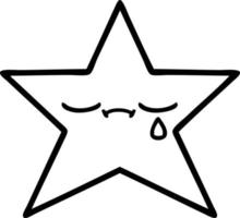 poisson étoile de dessin animé dessin au trait vecteur