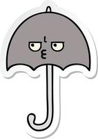 autocollant d'un parapluie de dessin animé mignon vecteur