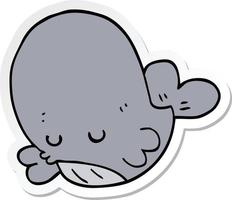 autocollant d'une baleine de dessin animé vecteur