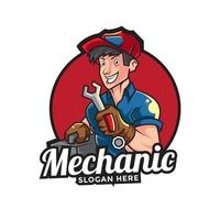 modèle de logo de mécanicien vecteur