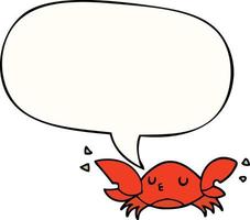 crabe de dessin animé et bulle de dialogue