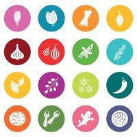 icônes d'épices ensemble de couleurs vecteur