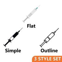 ensemble d'icônes de seringue vecteur