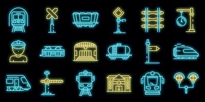 icônes de la gare mis en vecteur néon