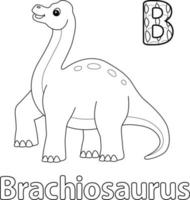 alphabet brachiosaure abc coloriage b vecteur