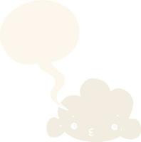 nuage de dessin animé et bulle de dialogue dans un style rétro vecteur