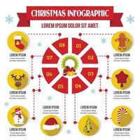 concept d'infographie de noël, style plat vecteur