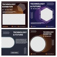 modèle de bannière de technologie minimale vecteur