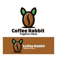 logo café lapin art illustration vecteur
