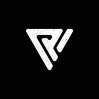 lettre initiale abstraite logo rv en couleur blanche isolé sur fond noir appliqué pour le logo de la ligne de maillots de bain de luxe également adapté aux marques ou entreprises qui ont le nom initial vr vecteur