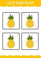 couper et jouer avec l'ananas vecteur