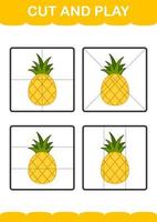 couper et jouer avec l'ananas vecteur