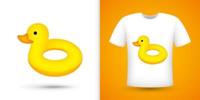 canard gonflable sur chemise blanche. illustration vectorielle vecteur