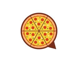 conversation sur la pizza ou conseil en alimentation vecteur