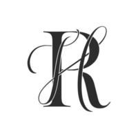 rh, hr, logo monogramme. icône de signature calligraphique. monogramme de logo de mariage. symbole de monogramme moderne. logo de couple pour mariage vecteur